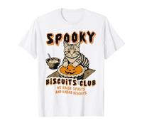 Spooky Biscuits Club Funny Cat Halloween Cottura Maglietta