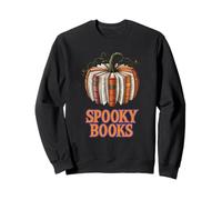 Spooky Books Halloween Zucca Tee per Gli Amanti dei Libri Felpa