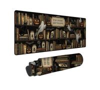 Spooky Bookshelf Reading Quote Halloween grande tappetino per mouse 30,5 x | Spooky Library Theme, Tappetino per mouse esteso, motivazione lettura, copertura estesa della scrivania, base antiscivolo