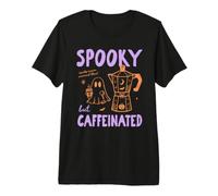 Spooky But Caffeinated Halloween Coffee Fall Autumn Vibes Maglietta Premium