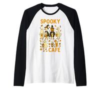 Spooky Café Divertente Oca caffè Amanti Zucca Halloween Maglia con Maniche Raglan