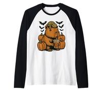 Spooky Capybara e Turtle Zaino Boba Kawaii Halloween Maglia con Maniche Raglan