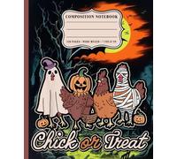 Spooky Chicken Halloween Notebook | Wide Ruled Funny Chick or Treat Journal for College, Office, Women, Kids, and Animal Fans