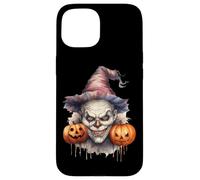 Spooky Clown With Pumpkins For Halloween Custodia per iPhone 15