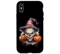 Spooky Clown With Pumpkins For Halloween Custodia per iPhone X/XS