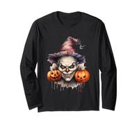 Spooky Clown with Pumpkins for Halloween Maglia a Manica