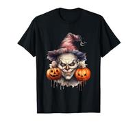 Spooky Clown with Pumpkins for Halloween Maglietta