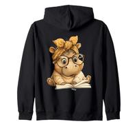 Spooky Coniglio Viso Gotico Horror Grafica Occhi Ampio Sorriso Felpa con Cappuccio