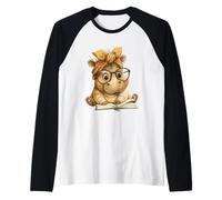 Spooky Coniglio Viso Gotico Horror Grafica Occhi Ampio Sorriso Maglia con Maniche Raglan