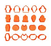 Spooky Cookie Cutters, Halloween Baking Mold, 10 Pieces Set with Tombstone
