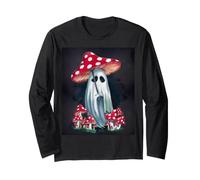 Spooky Cottagecore Ghost - Halloween Mushroom Delight Maglia a Manica