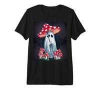 Spooky Cottagecore Ghost - Halloween Mushroom Delight Maglietta Premium
