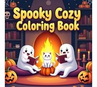 Spooky Cozy Coloring Book: Cute & Simple Coloring Book for Adults and Teens Featuring Cute Creatures, Spooky Vibes, and Cozy Hygge Moments