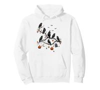 Spooky Crows Witch Hat Jack O Lanterna Scena di Halloween Felpa con Cappuccio