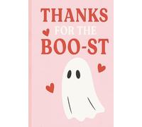 Spooky Cute Ghost Notebook for Women - 150 Page Lined Journal in Soft Pink, Red, and Black | Fun Girly Ghost Themed Writing Book