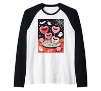 Spooky-Cute Halloween Illustrazione di Lecca-Lecca Cuore Maglia con Maniche Raglan