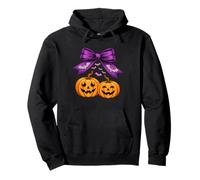Spooky Cute Halloween Pumpkin Bow Bats Graphic Felpa con Cappuccio