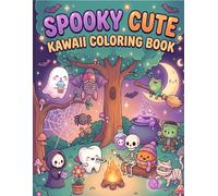 Spooky Cute Kawaii Coloring Book for Kids: Easy & Fun Halloween Pages for Kids age 3 ~ 7
