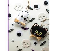 Spooky Cuties - Bats, Ghosts & Black Cat Notebook: 120-Page Journal | Wide Ruled | Matte Finish Cover | Cute White Ghost Staff & Adorable Black Cat with Bat and Eyeball Background