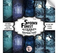 Spooky Forest Scrapbook Paper: Double Sided Sheets | Gothic Landscape for Wrapping, Origami, Junk Journals, and Various DIY Craft Projects | 8.5" x 8.5" (21.59 x 21.59 cm)