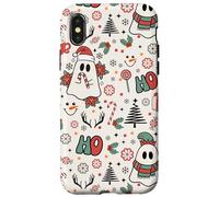 Spooky Ghost Cute Christmas Ho Ho Merry Holiday Retro Pastel Custodia per iPhone X/XS