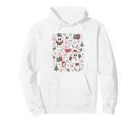 Spooky Ghost Cute Christmas Ho Ho Merry Holiday Retro Pastel Felpa con Cappuccio