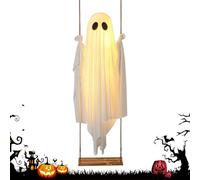 Spooky Ghost Prop - Decorazione illuminata per Halloween, decorazione spaventosa per prati, espositori di giardini, accento a lunga durata, accessorio per feste di vacanza, scultura per esterni |