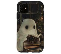 Spooky Ghost Reading Holiday Christmas Tree Custodia per iPhone 11