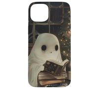 Spooky Ghost Reading Holiday Christmas Tree Custodia per iPhone 15 Plus