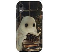 Spooky Ghost Reading Holiday Christmas Tree Custodia per iPhone XR