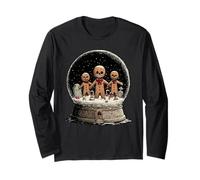 Spooky Gingerbread Cookies Snow Globe Gothic Christmas Maglia a Manica