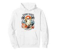 Spooky Girls Beach Crew Ghost Halloween Retro Summerween Felpa con Cappuccio