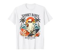 Spooky Girls Beach Crew Ghost Halloween Retro Summerween Maglietta