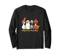 Spooky Goose Halloween Silly Meme Divertente Donne Bambini Maglia a Manica