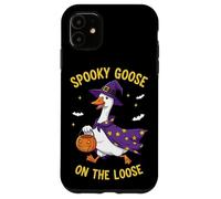 Spooky Goose On The Loose Funny Witch Pumpkin Halloween Custodia per iPhone 11