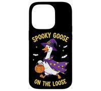 Spooky Goose On The Loose Funny Witch Pumpkin Halloween Custodia per iPhone 14 Pro