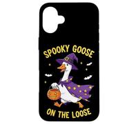 Spooky Goose On The Loose Funny Witch Pumpkin Halloween Custodia per iPhone 16 Plus