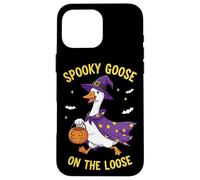 Spooky Goose On The Loose Funny Witch Pumpkin Halloween Custodia per iPhone 16 Pro Max