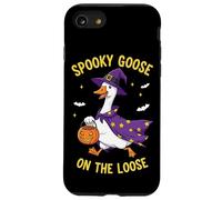 Spooky Goose On The Loose Funny Witch Pumpkin Halloween Custodia per iPhone SE (2020) / 7/8