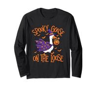 Spooky Goose On The Loose - Halloween Jack O'Lantern Maglia a Manica