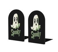 Spooky Halloween Cartoon Ghost Fermalibri Per Scaffali 2 Pz Fermalibri In Legno Fermalibri Organizzatore Per Casa Ufficio Bibliote