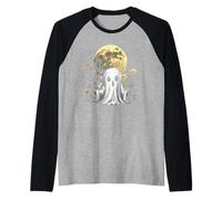 Spooky Halloween Fantasma Cottagecore Estetica Floreale Altalena Maglia con Maniche Raglan