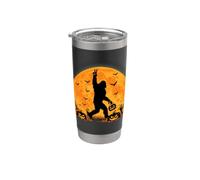 Spooky Halloween Full Moon Bigfoot Pumpkin Funny Sasquatch Bicchiere termico in acciaio inox doppia parete