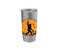 Spooky Halloween Full Moon Bigfoot Pumpkin Funny Sasquatch Bicchiere termico in acciaio inox doppia parete