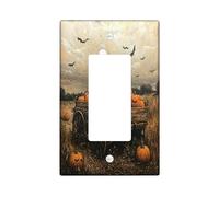 Spooky Halloween Ghosts Copertura decorativa interruttore della luce piastra da parete 1 banda singola Rocker, zucca carrozza piastra elettrica per cucina bagno, copertura interruttore fantasma