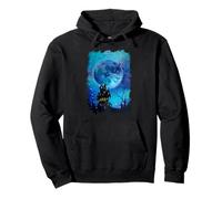 Spooky Halloween Haunted House Bats & Blood Moon Scene Felpa con Cappuccio