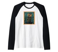 Spooky Halloween Haunted House Timbro ragnatela e pipistrelli Maglia con Maniche Raglan