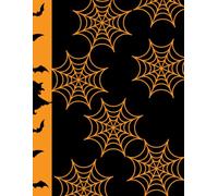 Spooky Halloween Notebook - Black and Orange Bat & Web design Journal: Creepy Cute Halloween-Themed Notebook for Notes, Journaling, and Spooky Season Writing | 8.5 x 11 inch | 120 Pages | Matte Cover