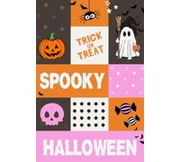 Spooky Halloween Notebook | Cute Fall Journal for Women & Teens | Pumpkin, Ghost & Bat Pattern Journal | Aesthetic October Stationery Gift | Gloss Cover