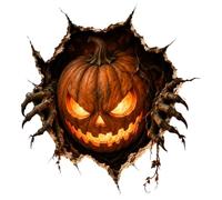 Spooky Halloween Wall Stickers - Breaking Through Wall Horror Decals
